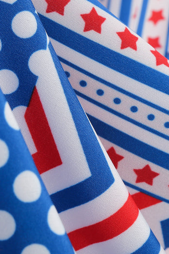 V-ringning American Flag Printed Vintage Kläder