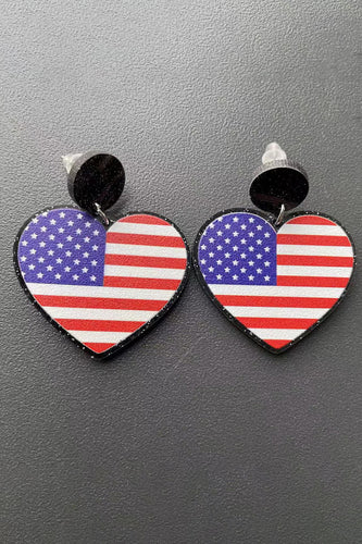 American Flag Heart Örhängen