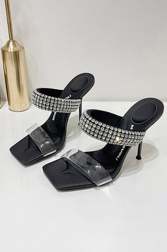 Square Toe Stiletto Högklackat med Pärlor