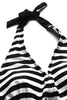 Load image into Gallery viewer, Plus Size Svart Halterneck One Piece Baddräkt