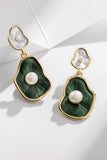 Gröna Lotus Leaf Pearl Örhängen