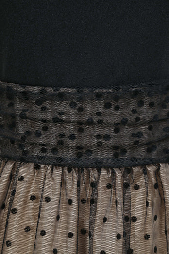 Svarta prickar Vintage 50 Tals klänning