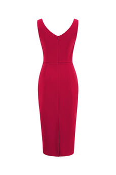 Röd Bodycon Vintage 60 tals klänning
