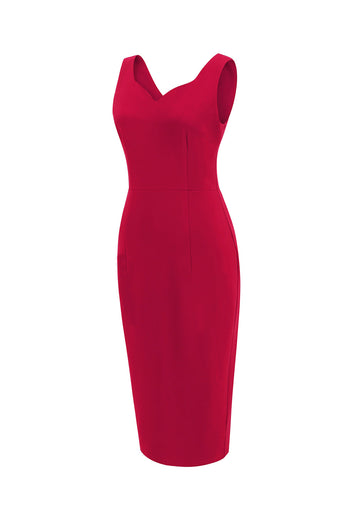 Röd Bodycon Vintage 60 tals klänning