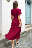Svart V-Neck Batwing Ärmar Casual Klänning med Sash