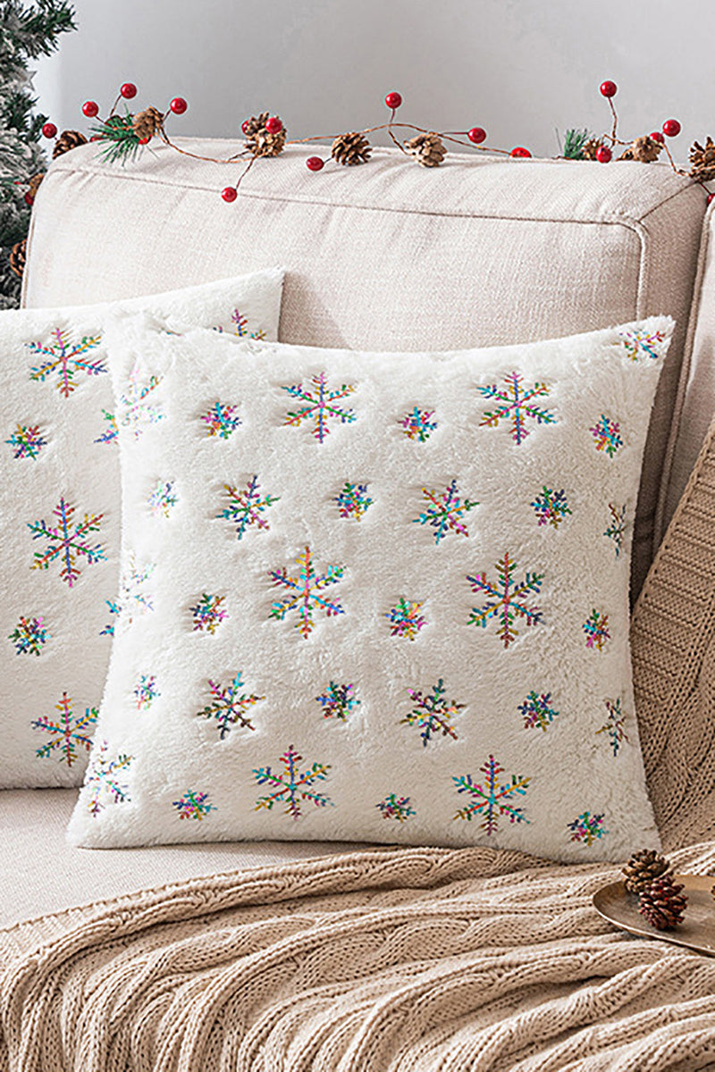 Load image into Gallery viewer, Christmas Gift White Snowflake Plush Pillowcase