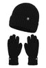 Load image into Gallery viewer, Svarta stickade 2-delade hatthandskar för män