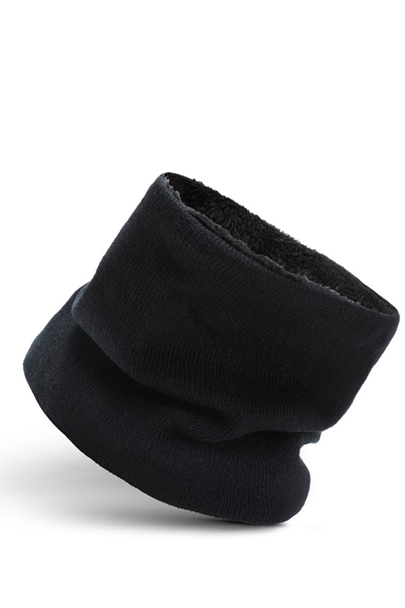 Load image into Gallery viewer, Svart 3-delad halsduk handskar hatt