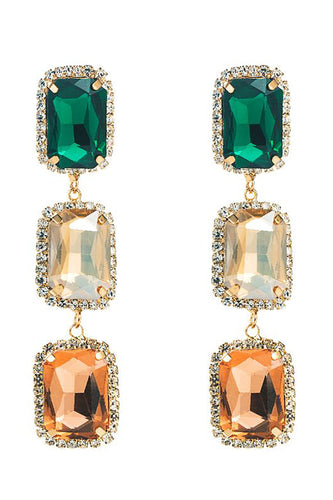 Gröna Rhinestone pärlpärlade parti örhängen