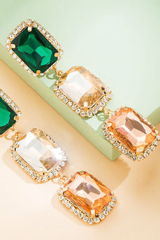 Gröna Rhinestone pärlpärlade parti örhängen