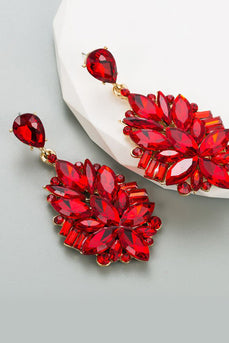 Röda Rhinestone Prom örhängen