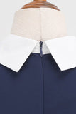 Marin Juvelhals 1950-Tals Klänning med Bowknot