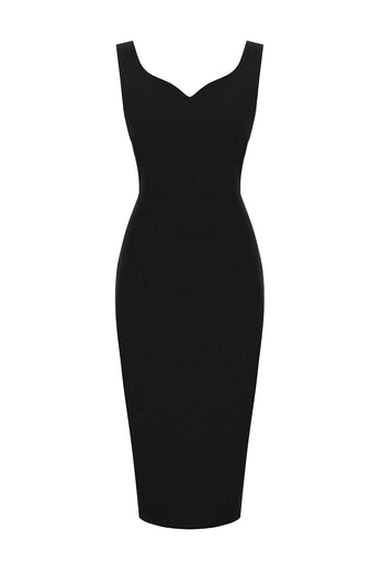 Svart Bodycon 1960-tal Klänning