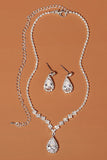 Strass Drop Bröllopsörhängen Halsband Set