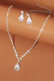 Strass Drop Bröllopsörhängen Halsband Set