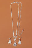 Strass Drop Bröllopsörhängen Halsband Set