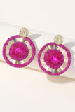 Alloy Strass Fuchsia Runda Örhängen