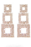 Strass Geometrisk Patchwork Fyrkantiga Örhängen