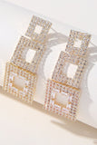 Strass Geometrisk Patchwork Fyrkantiga Örhängen