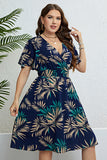 Plus Size Marin V-Hals Sommarklänning