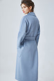Kamel Notched Lapel Cashmere Coat med bälte