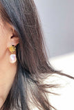 Formade Pearl Rose Stud Örhängen