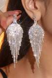 Glitter Silver Tofs Strass Dinglande Örhängen