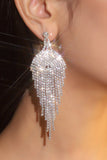 Glitter Silver Tofs Strass Dinglande Örhängen