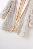 Glittrande Champagne Paljett Bal Party Blazer För Kvinnor