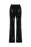 Svart pärlstav 2 stycken Lace Up Velvet Kvinnor Kostym