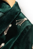 Svart pärlstav 2 stycken Lace Up Velvet Kvinnor Kostym