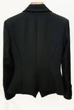 Fashionabla Diamond Beaded Dubbelknäppt Slim Kvinnor Kavaj