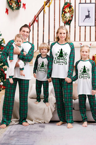 Pläd Matchande Familje Pyjamas Uppsättningar