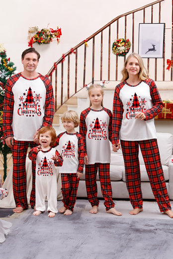 Pläd Matchande Familje Pyjamas Uppsättningar