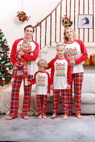 God Jul Röd Plaid Familj Pyjamas Set