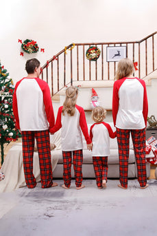 Röd Pläd Matchande Familj Jul Pyjamas Set