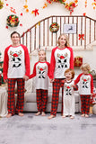 Rött tryck Jul Familj Matchande Sleepwear Pyjamasset med Plejd