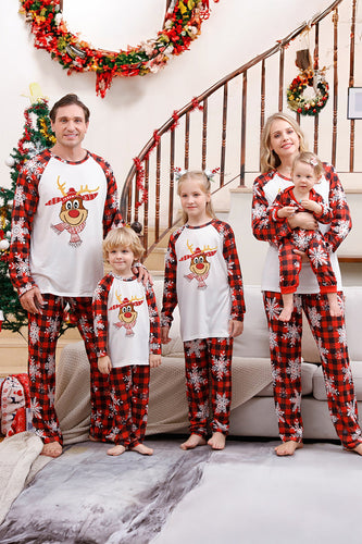 Plaid Family Christmas Pyjamas Set med Snowflake
