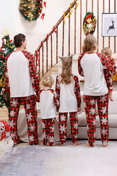 Plaid Family Christmas Pyjamas Set med Snowflake