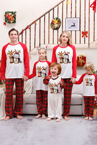 Matchande familj jul röd rutig pyjamas