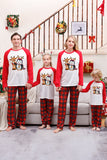 Matchande familj jul röd rutig pyjamas