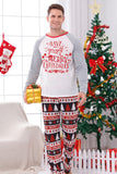 Tryck Grå Långärmad Matchande Familj Jul Pyjamas