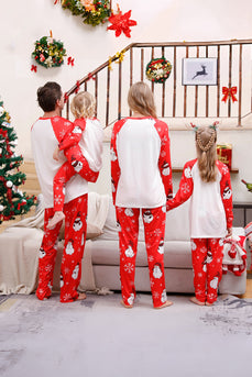 Snögubbe Tryck Röd Jul Matchande Familj Pyjamas