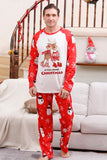 Snögubbe Tryck Röd Jul Matchande Familj Pyjamas