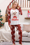 Jul Röd Print Familj Pyjamas Set