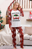 Jul Röd Print Familj Pyjamas Set