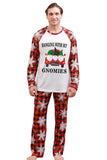 Jul Röd Print Familj Pyjamas Set