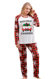 Jul Röd Print Familj Pyjamas Set