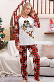 Jul Röd Print Familj Pyjamas Set