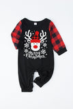 Röd pläd jul familj Print Pyjamas Set Med Hund